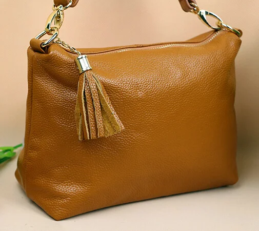 QIAOBAO Сумка из натуральной кожи женская сумка через плечо брендовая дизайнерская сумка высокого качества модная сумка из натуральной кожи сумка для покупок - Цвет: Brown Size L