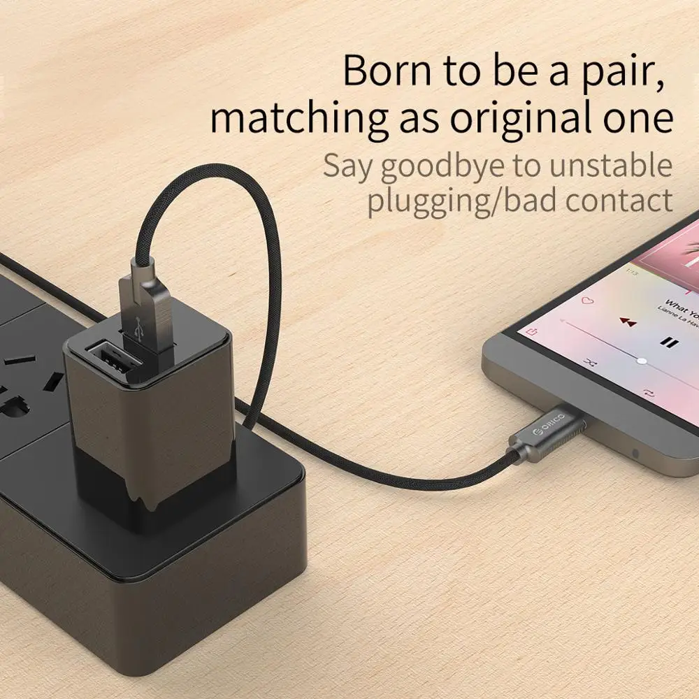 Кабель USB типа C ORICO HCU 3 фута 100 см 2 4 А для быстрой зарядки Huawei|Кабели мобильных