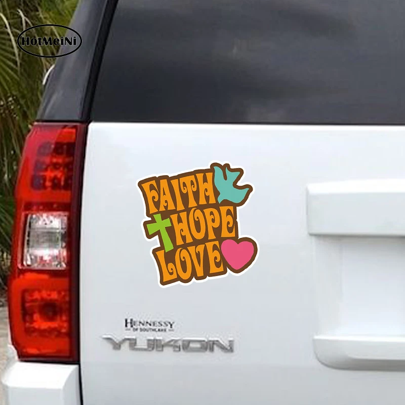 Автомобильный Стайлинг HotMeiNi виниловый стикер с надписью Faith Hope Love для ноутбука