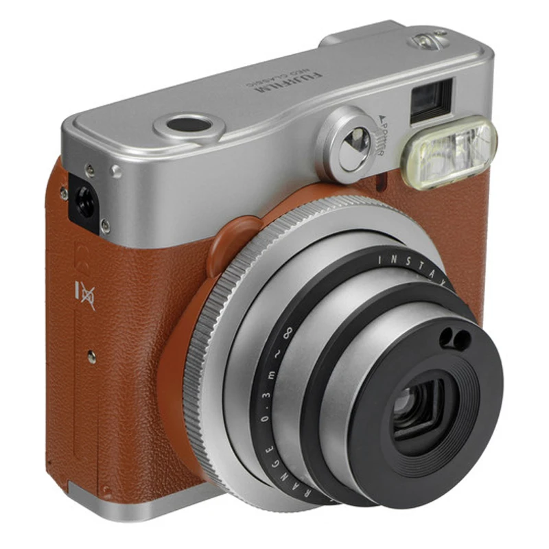 Fujifilm Instax Mini 90 NEO классическая коричневая мгновенная пленка камера + белая Fuji Edge