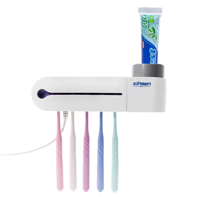 

UV Light Sterilizer Toothbrush Holder Cleaner & Automatic Toothpaste Dispenser