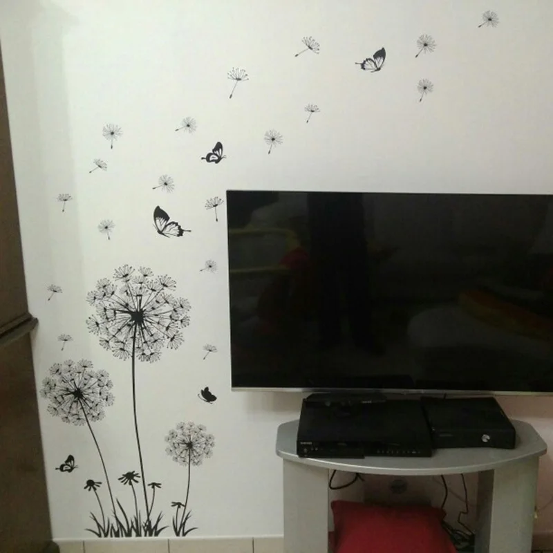 60-90cm-Butterfly-Flying-In-Dandelion-Wall-stickers-bedroom-Living-room-stickers-Style-Wall-Sticker-Design