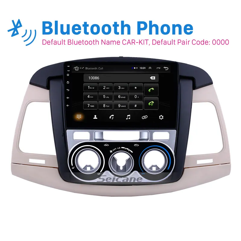 Sale Seicane Android 8.1 Car GPS Navigation Radio Unit Player For Toyota Innova Manual A/C 2007 2008 2009 2010 2011 2Din Auto Stereo 1