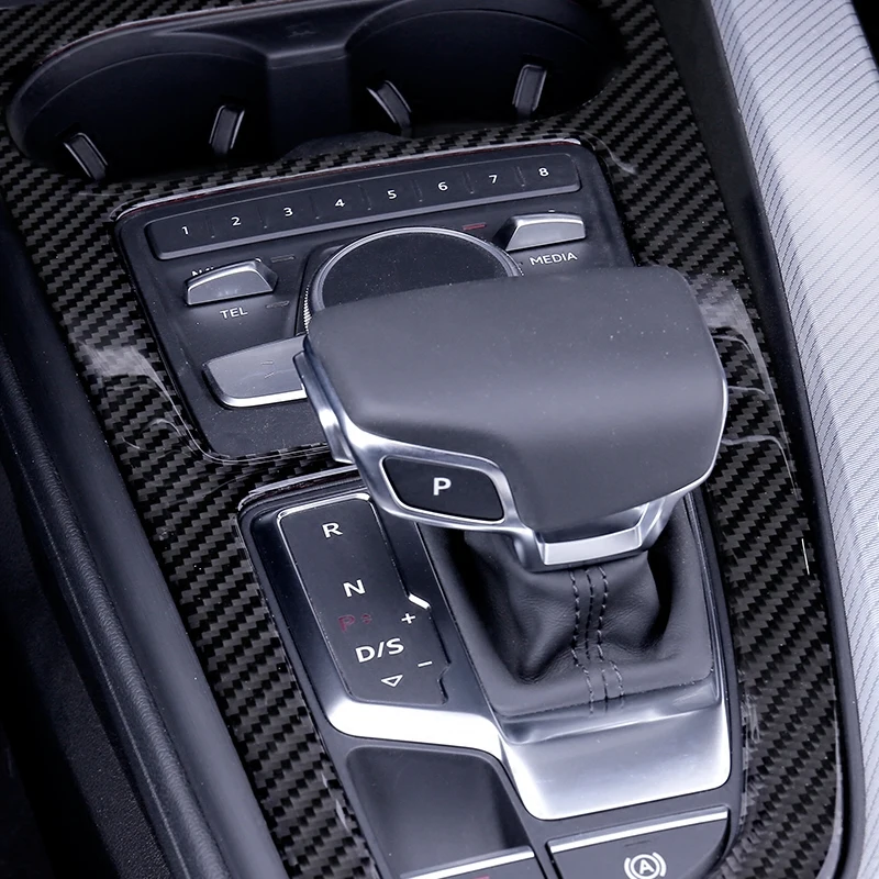Центральная панель переключения передачи Панель декоративная крышка Накладка для Audi A4 B9- LHD углеродного волокна аксессуары для автомобильного интерьера