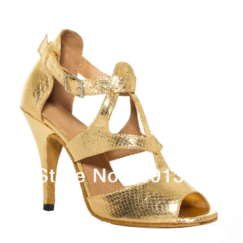 gold salsa shoes