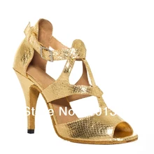 Women Discount Gold Snakeskin Print Dance Shoes Latin Ballroom Shoes Salsa Dance Shoes Tango Shoes 34,35,36,37,38,39,40,41