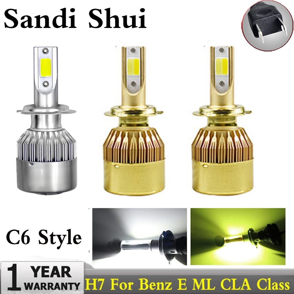 

Car Headllight LED H7 LED Bulb Fog Light 12V 24V Headlamp Lamps 60W 6000LM For Mercedes Benz E55 E63 ML63 CLA45 GLA45 CLK65 AMG
