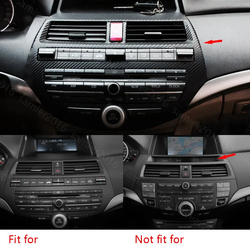 Накладки для салона автомобиля из углеродного волокна, цветная консоль, Центральная панель приборной панели, наклейка для Honda Accord 2008-2012, чехлы для стайлинга автомобилей