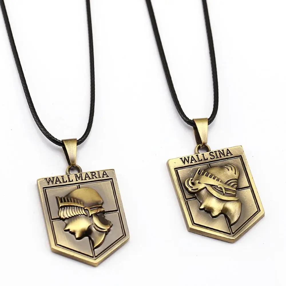 

Anime Attack on Titan Wings Of Liberty Wall Maria Sina Necklaces Pendants Shingeki no Kyojin Action Figure Cosplay Toys