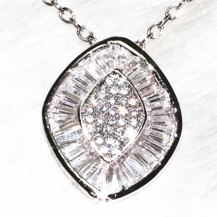 Full set of amphibole rhombus Pendant Necklace fashion jewelry Pure