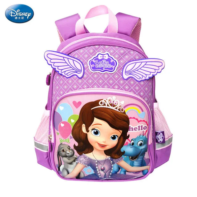 

Disney Backpack Girls Bags Kindergarten Preschool 3-8 Years Old Cartoon Cute Sophia Princess boy