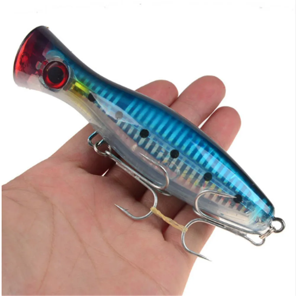 

1pcs 12cm 40g Big Popper Fishing lure Bait Pesca Treble Hooks Crankbait 3D Eyes Artificial Hard Bait Carp Pike Fishing Tackle