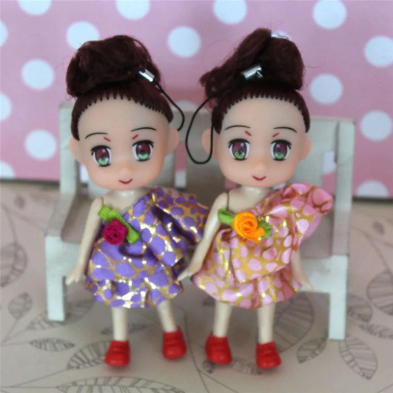 1 PC Multicolor Mini Baby Dolls Pendant Keychain 10cm Car Keychain Pendant Cute Key Chain Ring Handbag Accessories