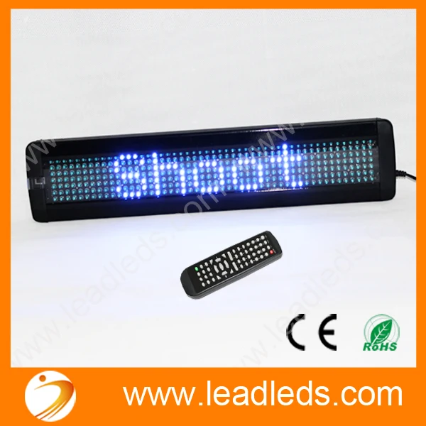 

Blue LED sign Remote control and RS232 serial communication 12v scrolling message car led moving sign