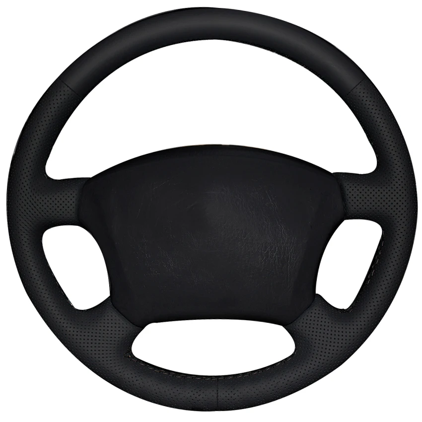Black Synthetic Leather Car Steering Wheel Cover for Toyota Land