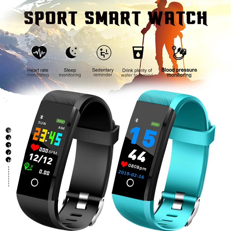 LIGE New Smart Bracelet Heart Rate Blood Pressure Monitor Sport Fitness Tracker Pedometer Smart Band Waterproof Wristband+Box