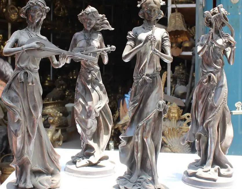 

Details about 20" Ancient China Antique Bronze Four Great Beauties Big Beauty Belle Statue Set