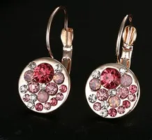 Emmaya,, женские серьги-клипсы, серьги с розовыми кристаллами, аксессуары, высокое качество, свадебные ювелирные изделия с кристаллами, заводская цена - Окраска металла: RoseGold PinkCrystal