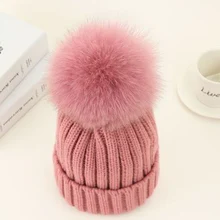 Real Fur Pom Poms Winter Hat For Women Girl 's Hat Knitted Beanies Cap Mink And Fox Fur Ball Cap Brand New Thick Female Cap Real Fur Pom Poms Winter Hat For Women Girl 's Hat Knitted Beanies Cap Mink And Fox Fur Ball Cap Brand New Thick Female Cap
