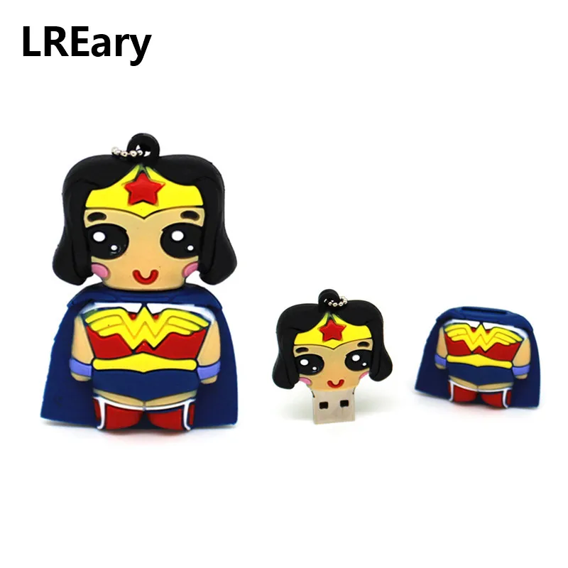 USB флеш накопитель Wonder Woman с героями мультфильмов Человек паук ручка драйвер 4 ГБ 8