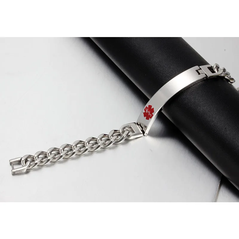 Medical Alert Bracelet Vnox Customized Stainless Steel Personalized ICE Info Emergency Jewelry