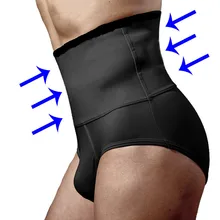 Высокая талия Контроль трусы мужские для похудения тела формирователь прикладом подтяжки трусы утягивающий пояс для живота Трусы черные трусики корректирующий корсет M-XXL