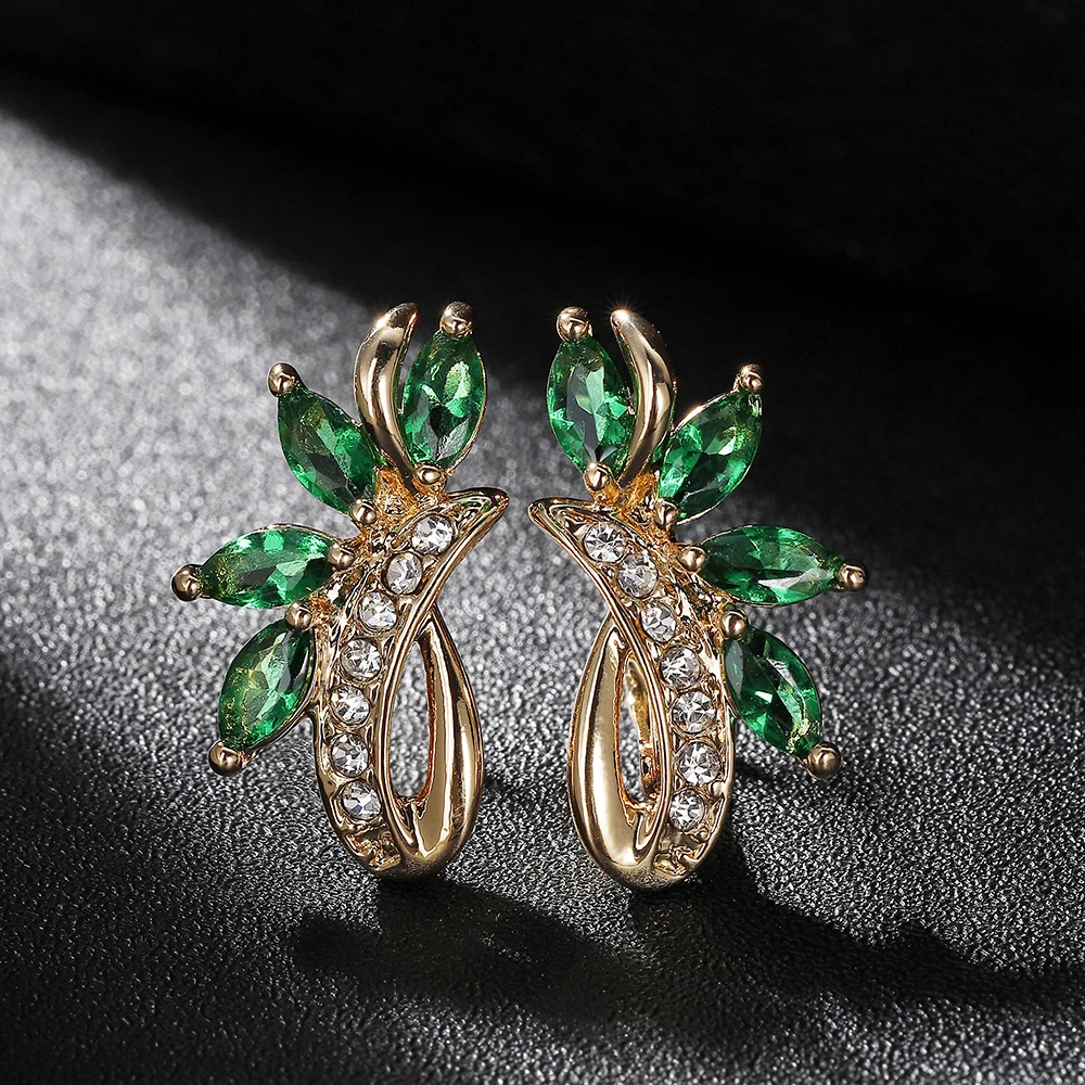 Hanreshe Mini Blue Green Earring Horse Natural Zircon Stud Earrings Wedding Party Gothic Cute Jewelry Crystal Women Gift stud earrings