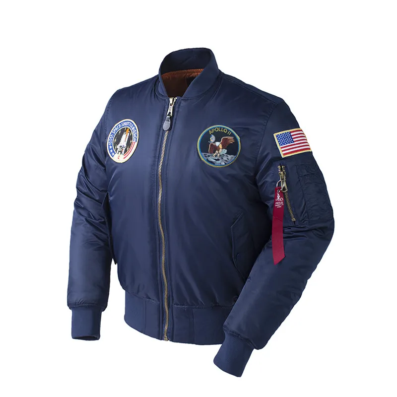 Apollo Зимняя Толстая авиационная авиация США летная куртка-бомбер ma-1 Двусторонняя подкладка на заказ oem завод пуховик для меня