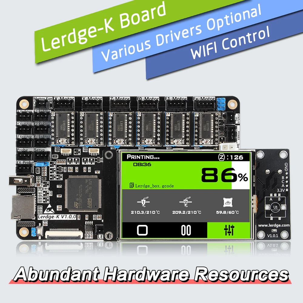 LERDGE 3D-принтеры материнская плата Lerdge K 3 5 дюймовый сенсорный экран ARM 32-битный