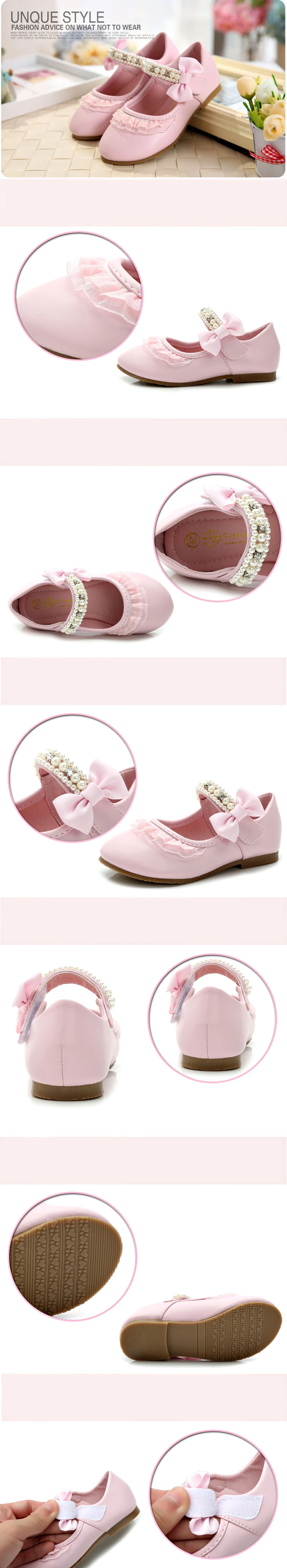 IYEAL/Весенняя детская кожаная обувь на плоской подошве для девочек; модная детская Свадебная обувь принцессы с цветочным принтом и бантом-бабочкой для девочек-подростков
