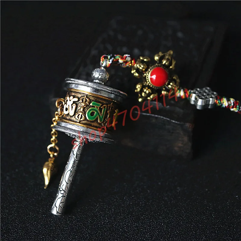 Copper Alloy Tibetan Ethnic Style Six-Character prayer wheel Hanging Parts Exquisite Handicraft Collection | Дом и сад