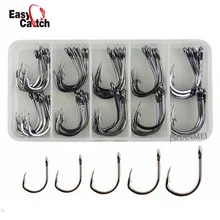 70 шт./кор. рыболовные крючки из нержавеющей стали для соленой воды, живые рыболовные крючки, крепкий 10827 круг, колючий рыболовный крючок, набор