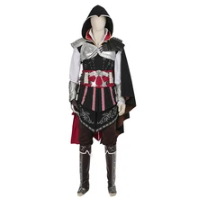 Cosplay Anime Assassins Creed II Ezio Assassins Creed Traje Uniforme Edición Negro disfraces de halloween para las mujeres de los hombres