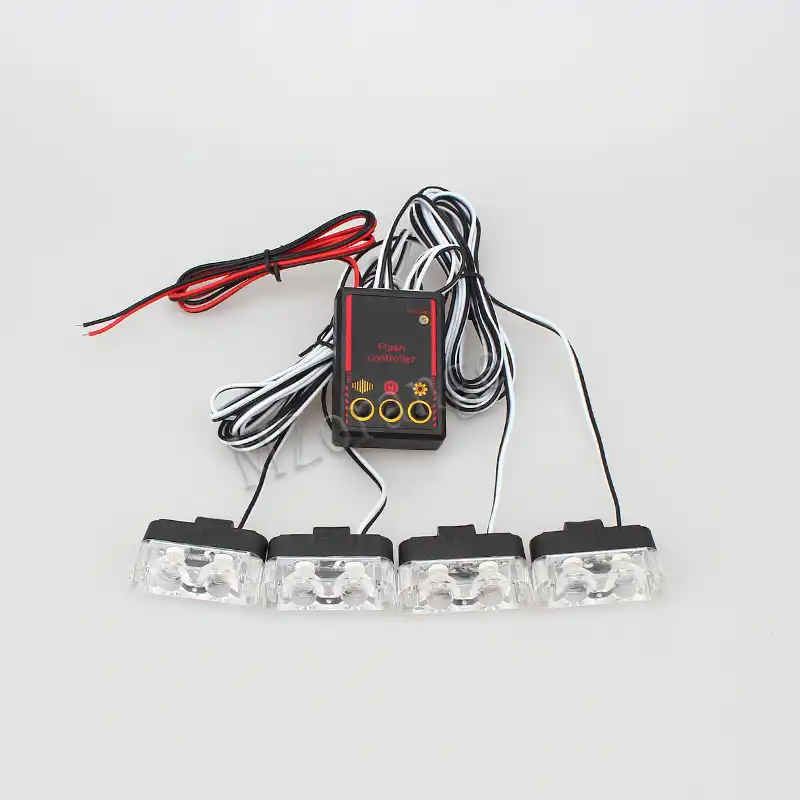 4x2led警察ライトstroboscopesストロボライトフラッシュコントローラled Fsoフラッシュ車のトラックled警告灯赤と青の点滅 カーライトの組み立て Aliexpress