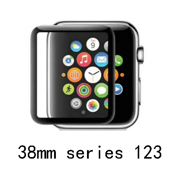 Борцовское закаленное стекло для iWatch для Apple Watch 38 мм 42 мм 40 мм 44 мм Серия 1 2 3 4 3D полное покрытие Защитная пленка для экрана - Цвет ремешка: 38mm