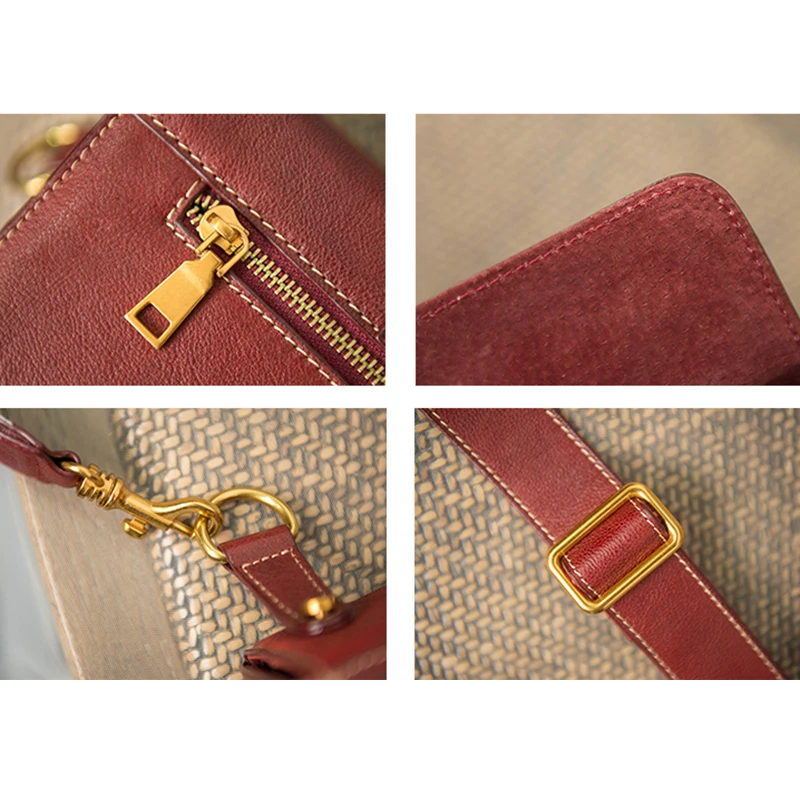 AETOO Leather woman bag retro casual square box head cowhide slant Strap Baoquan shoulder strap Single shoulder bag