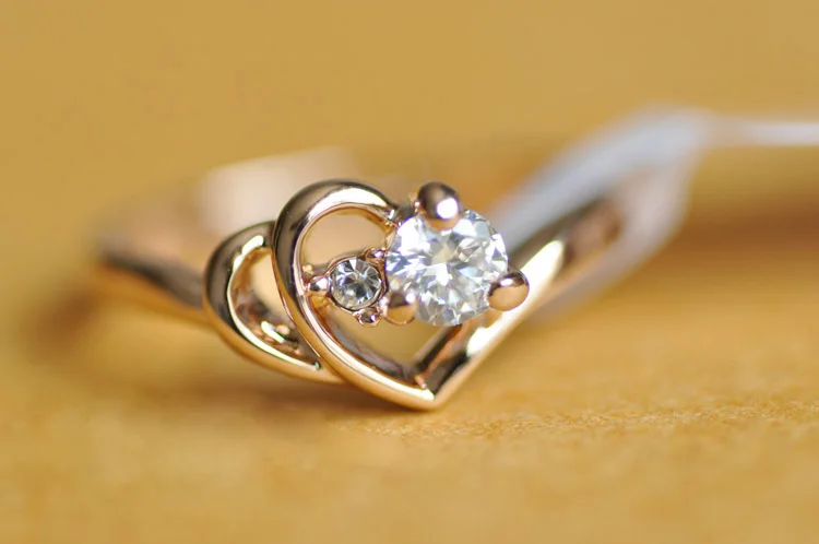 MOONROCY,, ювелирные изделия, кубический цирконий, розовое золото, свадебные из австрийского хрусталя, кольца, модное кольцо в форме сердца для женщин, подарок