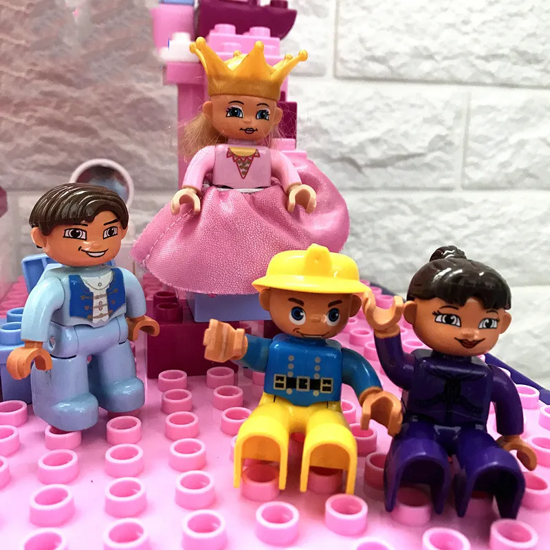 

New 2pcs/set Big Size Action figures In Blocks Compatible DUPLOES Prince kingdom princess Bricks Figure Kids Toys Gifts