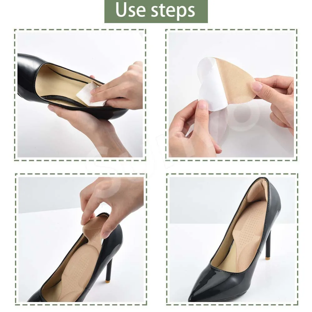 Silicone Gel Insoles Heel Liner Grips Arch Support for Women High Heels Shoe Self-Adhesive Cushion Foot Pad Inserts
