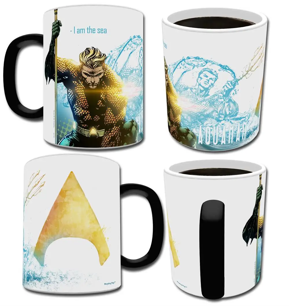 1 шт. Aquaman фигурка керамическая кофейная кружка аниме Меняющие цвет кружки Новинка Термокружка кружка для чая молока в подарок
