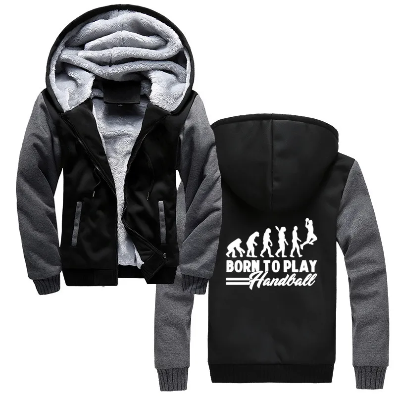 

Funny Handball Evolution Born To Sweatshirt Men Cotton Keep Warm Hoodies Hip Hop Jackets Hoody Harajuku Streetwear