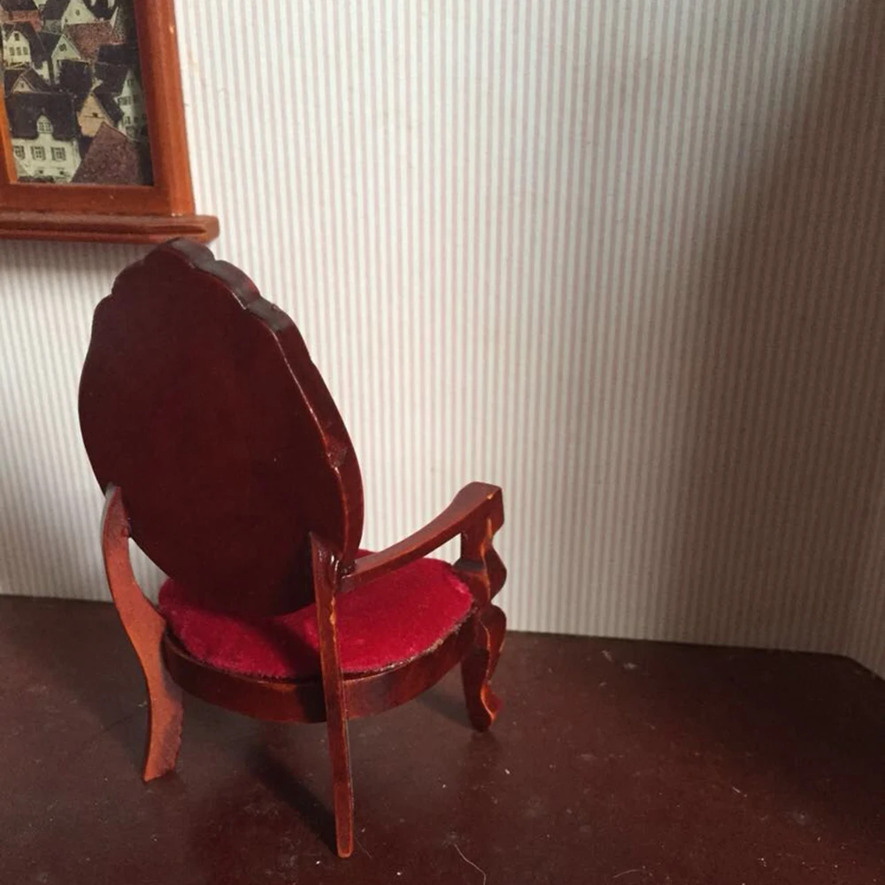 3pcs/lot 1:12 dollhouse furniture toy for dolls miniature red wooden chair model kids pretend play toys for girls children gifts 3pcs/lot 1:12 dollhouse furniture toy for dolls miniature red wooden chair model kids pretend play toys for girls children gifts
