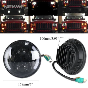 

7" Inch Round Led Headlights DRL & Hi/Lo Beam & Amber Turn Light for Jeep Wrangler JK TJ LJ CJ Rubicon Sahara Unlimited Hummer