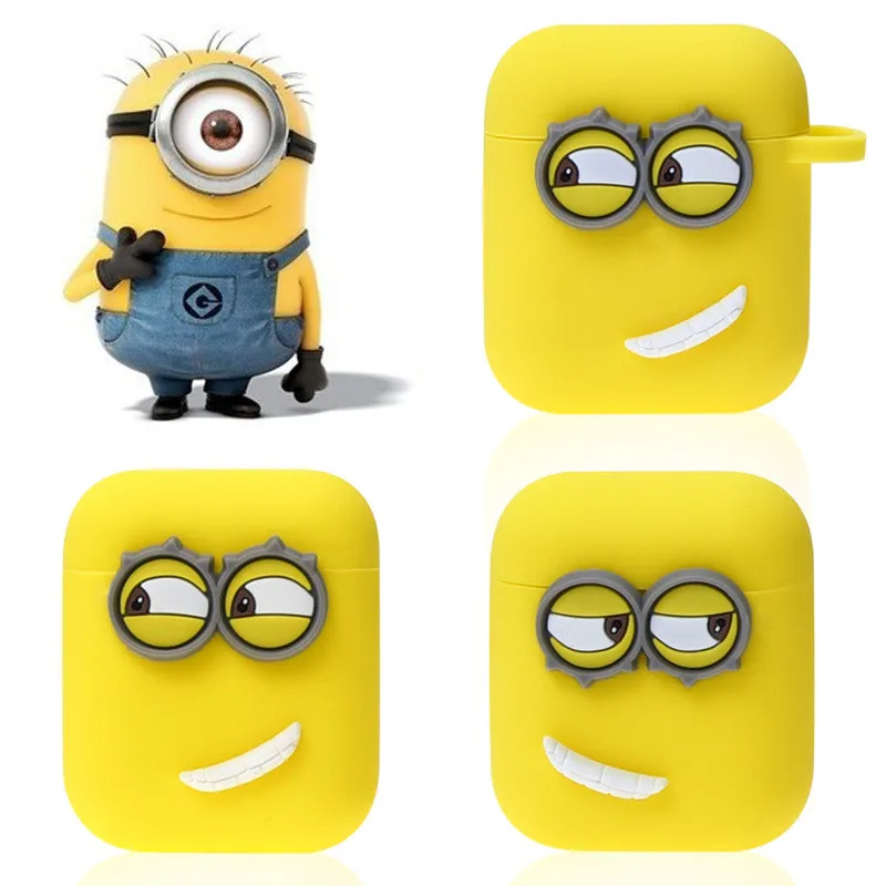 

Cute Cartoon Earphone Case For Airpods Silicone Shockproof Cover For Airpods Protector Case With Yellow Patterned