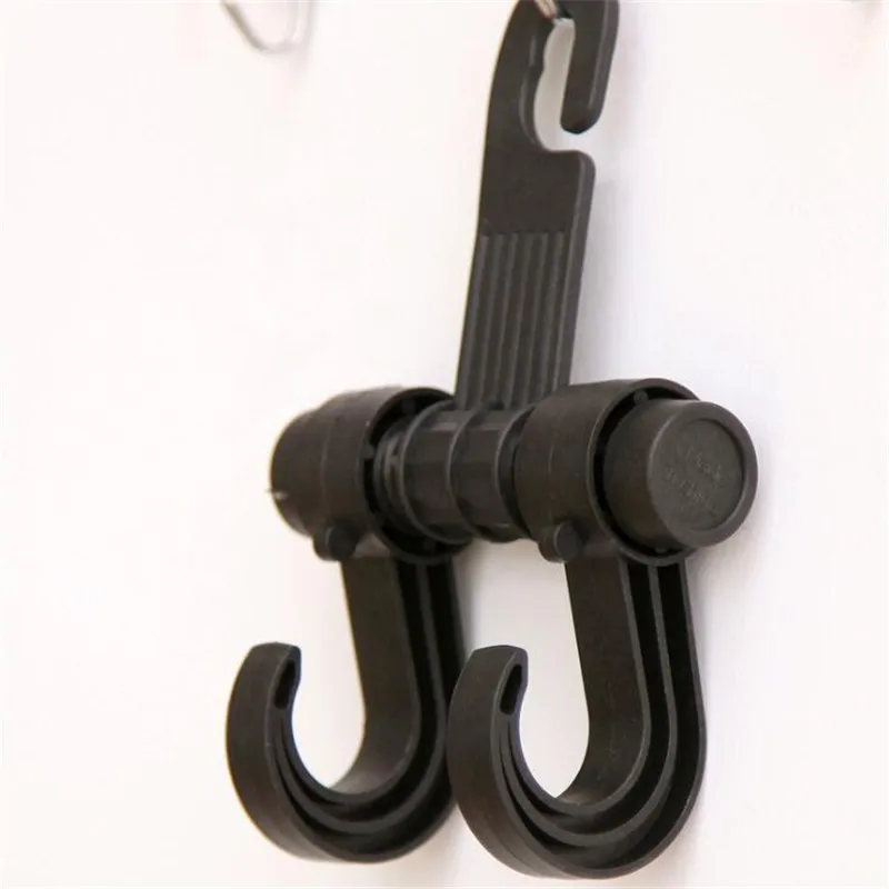

Plastic Strength Hooks for Car Hanger Stainless Steel Inner Shaft Durable Double Hook Convenient 3935