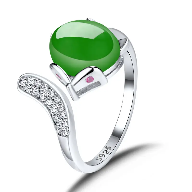Jade Ring 925 Silver Women jade Ring Fine Jewelry 925 Silver Jewelry