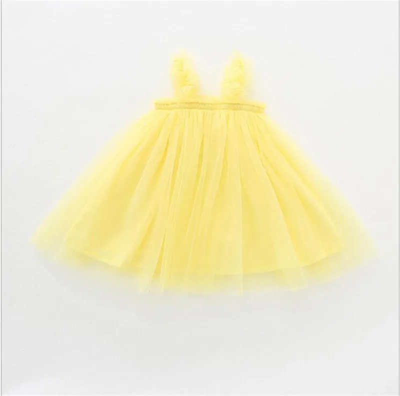 Платье принцессы для маленьких девочек; летняя детская одежда для девочек; От 0 до 5 лет Платья-пачки для маленьких девочек на день рождения; Детские платья для девочек - Цвет: yellow dress