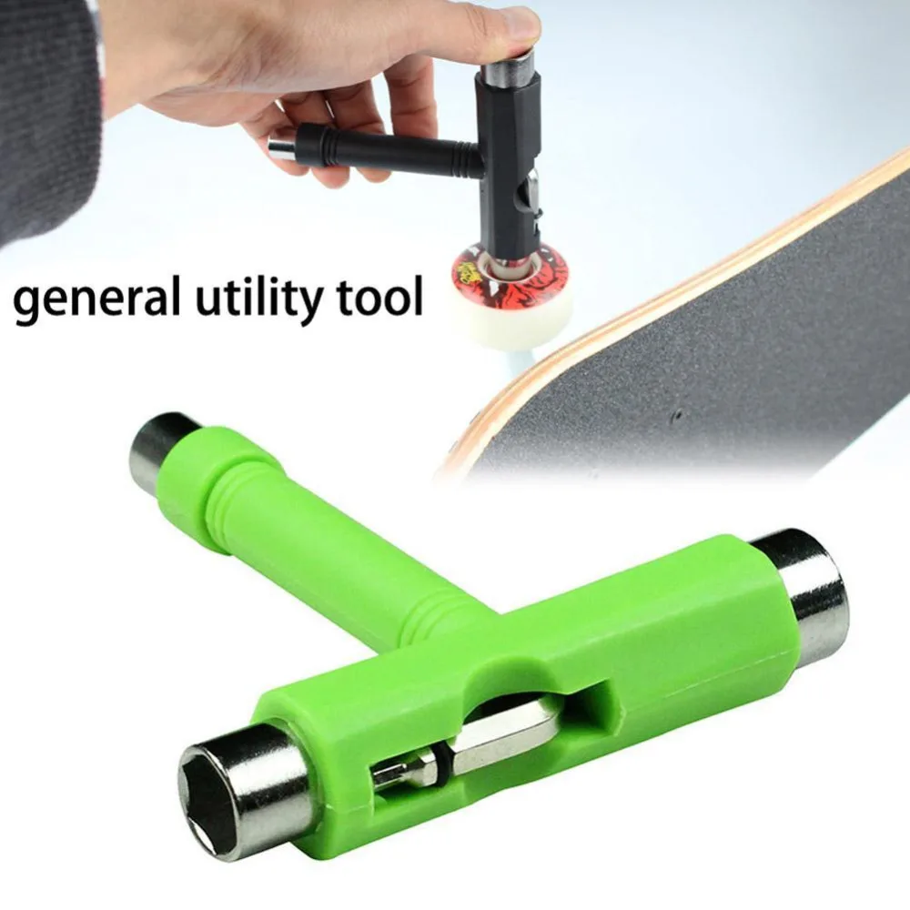 

Roller Skate Skateboard Longboard T Shape Board ATB Tool Allen Key Multi-Function Universal Green Useful Screwdriver Socket