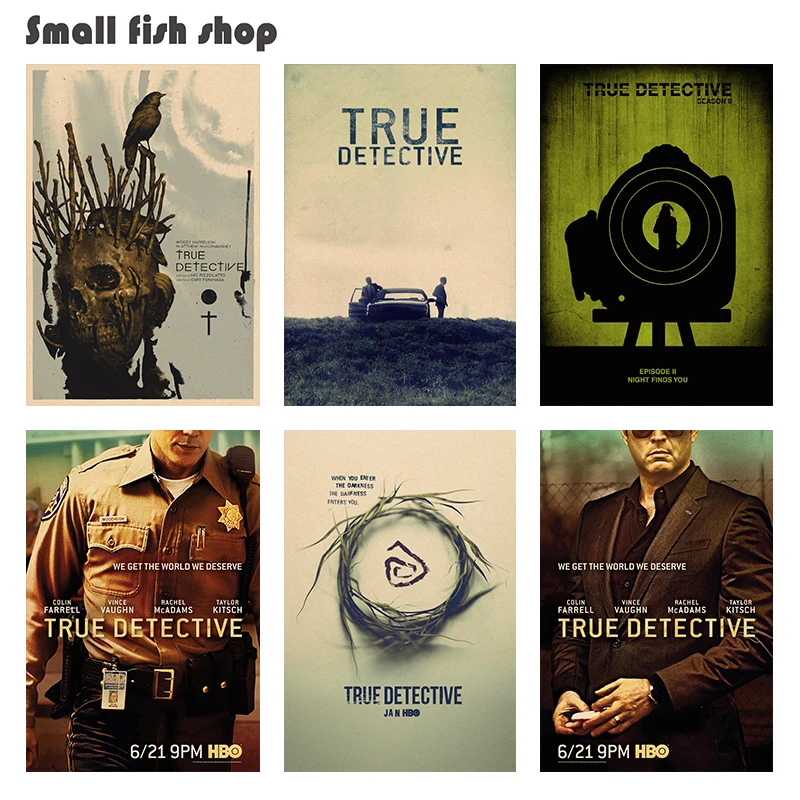 True Detective Home Furnishing decoration Kraft Movie Poster Drawing core Wall stickers