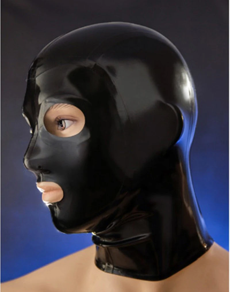2015 new Fashion Black latex Uniform hood Fetish rubber costumes mask with open eyes and mouth plus size Hot sale 2015 new Fashion Black latex Uniform hood Fetish rubber costumes mask with open eyes and mouth plus size Hot sale